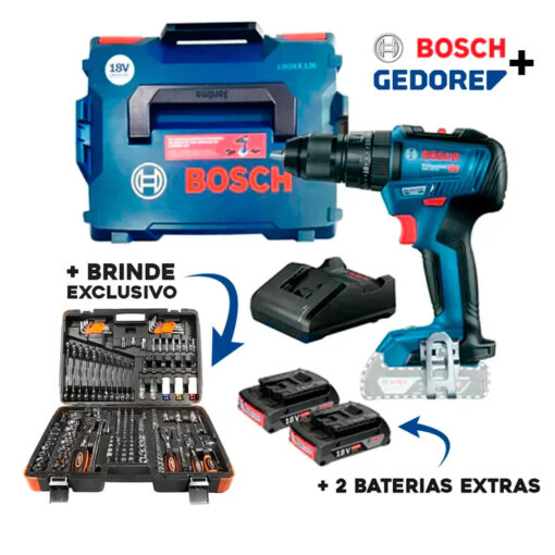 [PROMOÇÃO DE CARNAVAL🎭] Parafusadeira Bosch + Maleta Gedore 178 Ferramentas [ÚLTIMAS UNIDADES]